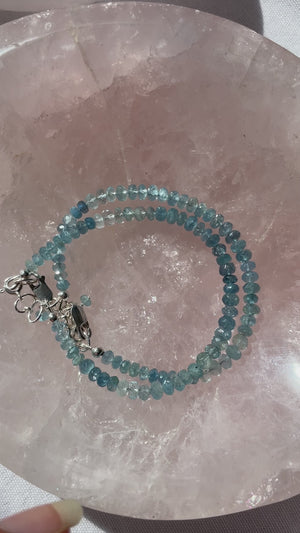 Deep Blue Aquamarine Bracelet in Sterling Silver