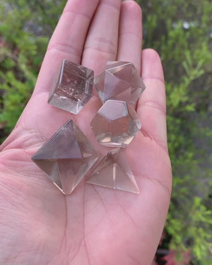 Mini Sacred Geometry Platonic Solid Set~You Pick From 5 Crystal Types