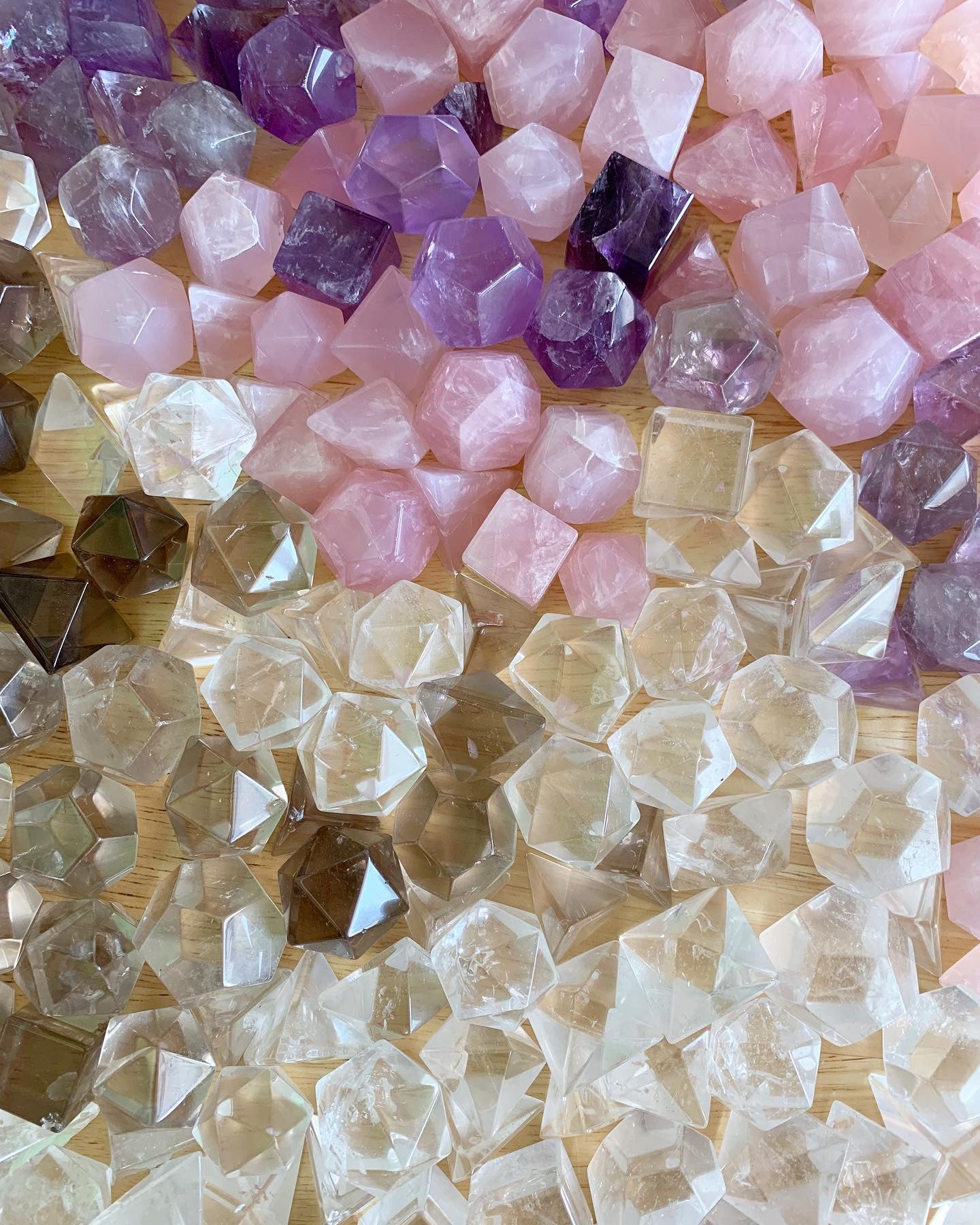 Mini Sacred Geometry Platonic Solid Set~You Pick From 5 Crystal Types