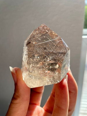 Silver Rutilated Smoky Quartz Tower