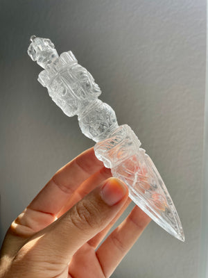 Himalayan Quartz Hand Carved Phurba Dagger