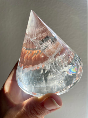 Faceted Himalayan Quartz Diamond Carving