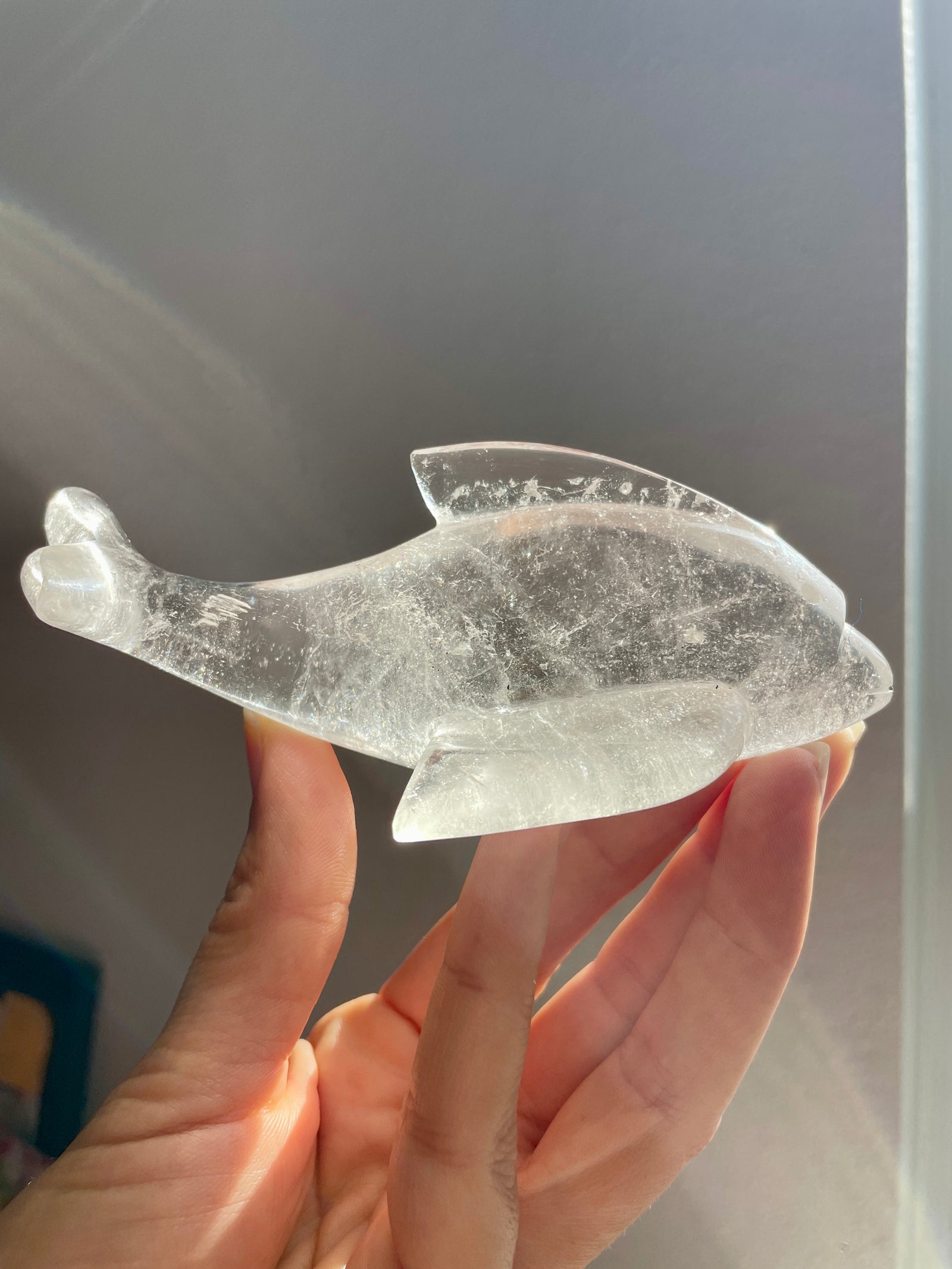 Himalayan Quartz Hand Carved Dolphin