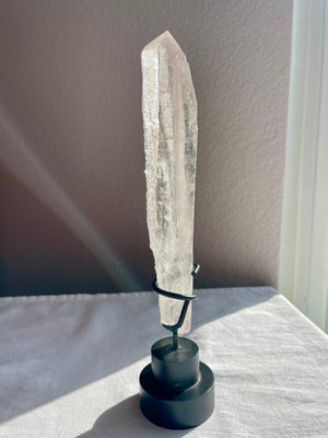 Pink Lemurian in Custom Stand