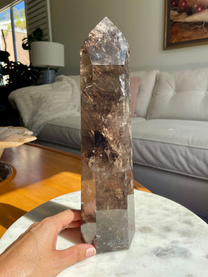 12" Tall Smoky Quartz Tower