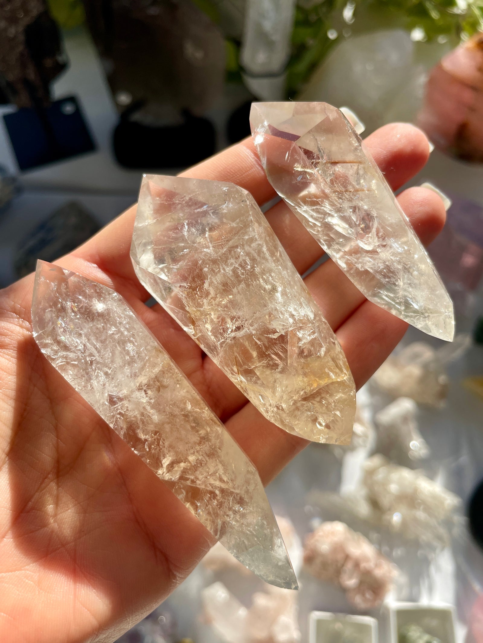 Double Terminated UV Reactive Powellite Phantom Quartz~You Pick