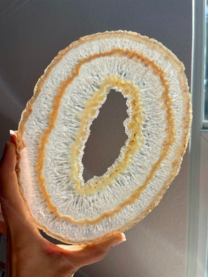 Stunning Quartz & Agate Slice with Stand