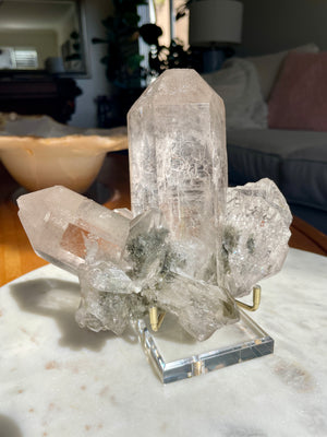 Italian Mont Blanc Smoky Quartz with Self Healing and Chlorite