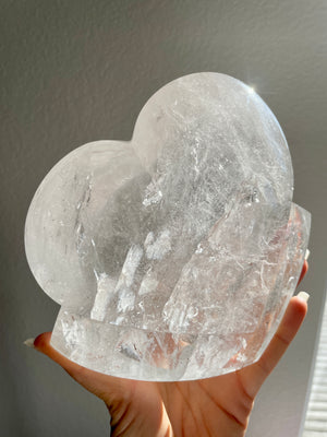 Clear Quartz Heart with Rainbows