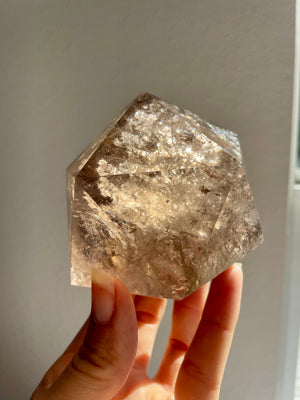 Large Smoky Quartz Sacred Geometry Icosahedron