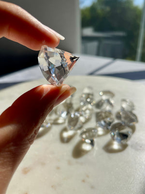 Mini Faceted Himalayan Quartz Diamond Carving