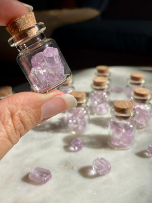 Faceted Kunzite Bottle, 4 Pieces Each
