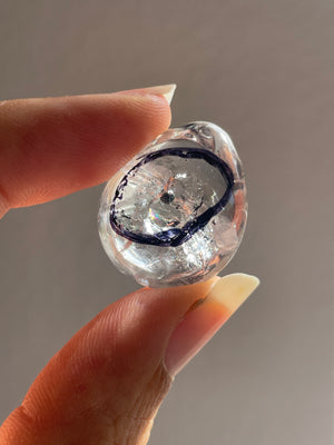 Clear Quartz with Internal Moving Carbon