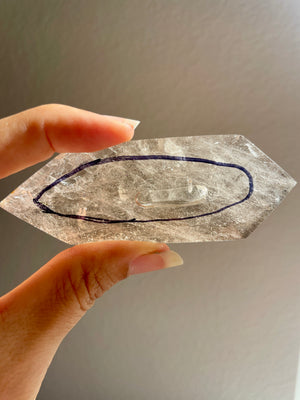 Smoky Quartz with Large Moving Enhydro and Sand