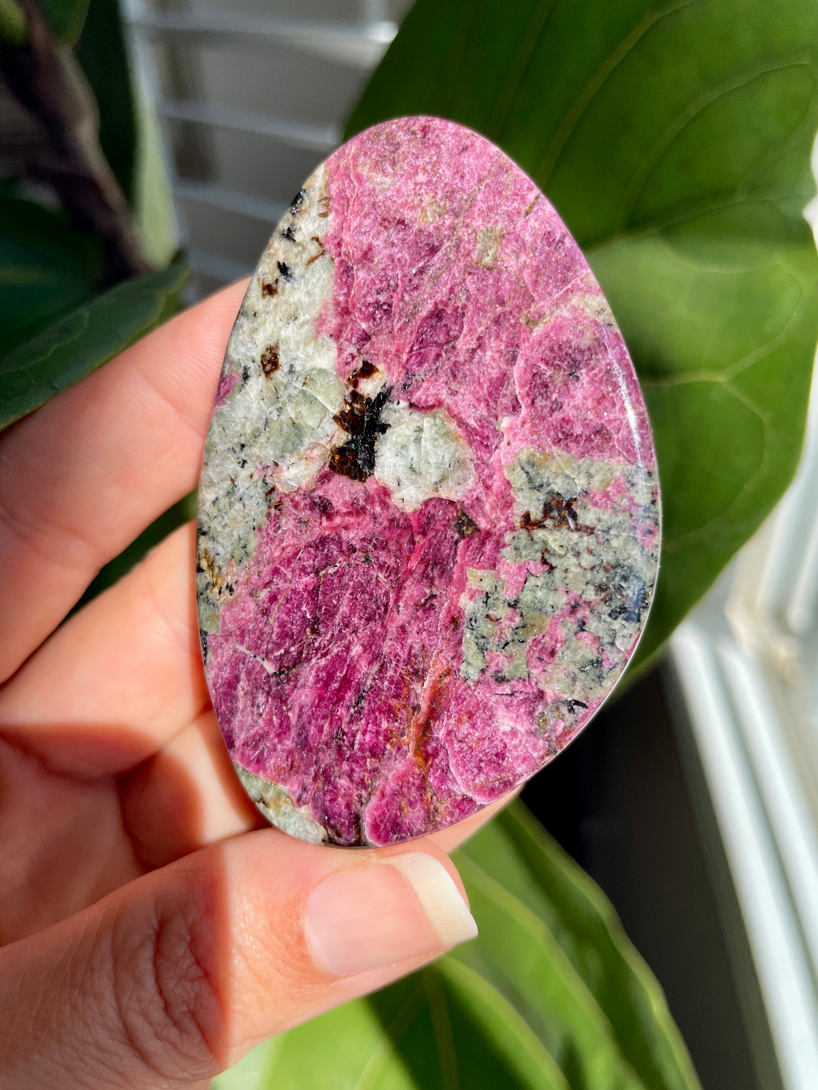 Russian Eudialyte Palm Stone