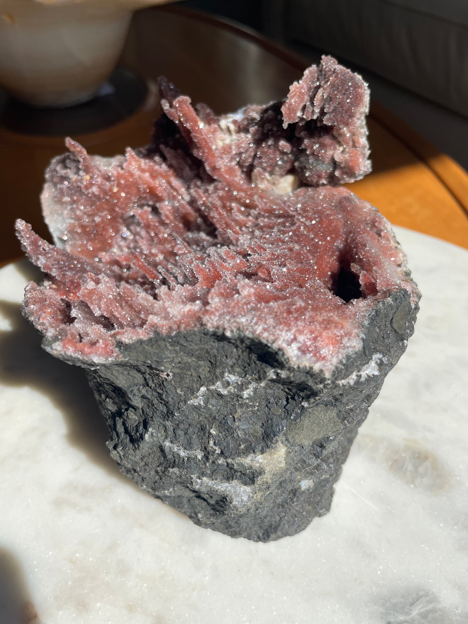 Hematite Included Moroccan Amethyst Stalactite Geode