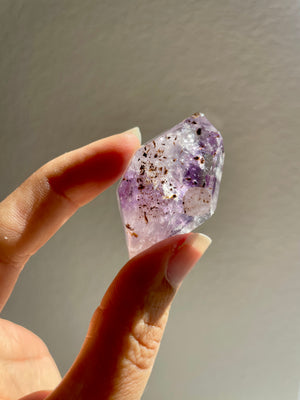 Amethyst with Hematite and Fluorite Freeform