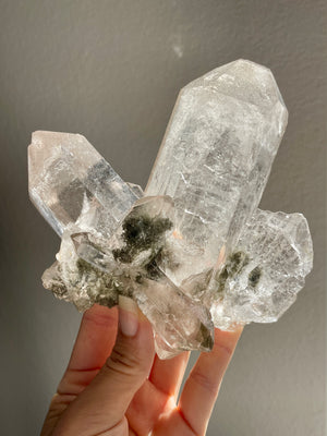 Italian Mont Blanc Smoky Quartz with Self Healing and Chlorite