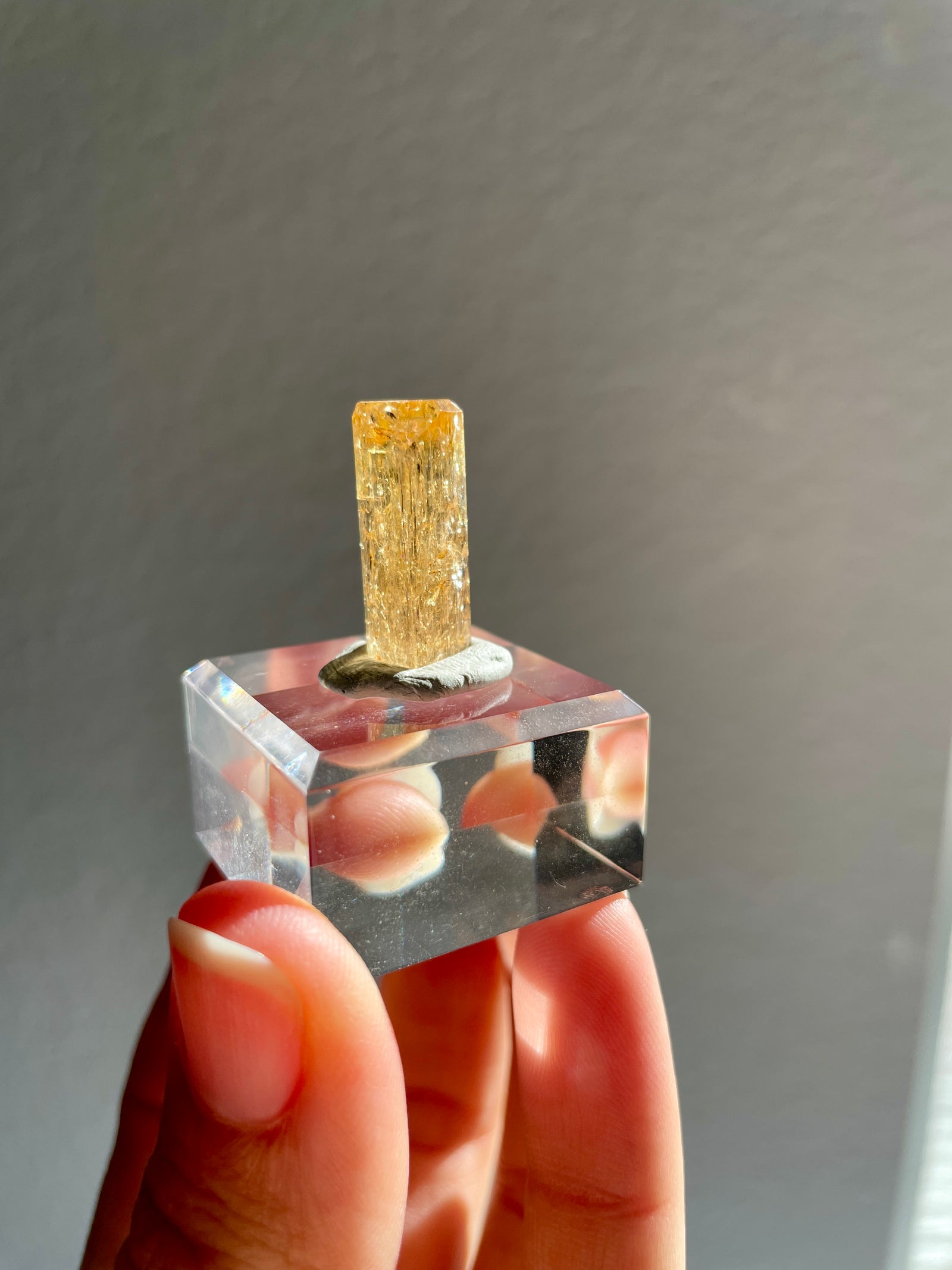 Imperial Topaz Crystal on Stand