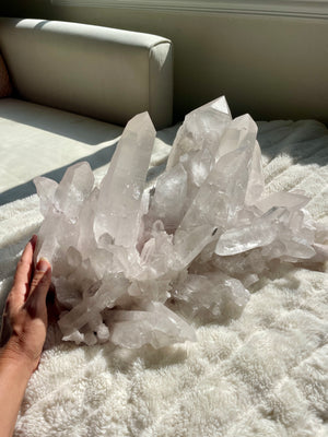 56 LB Stunning Slightly Pink Lemurian Cluster