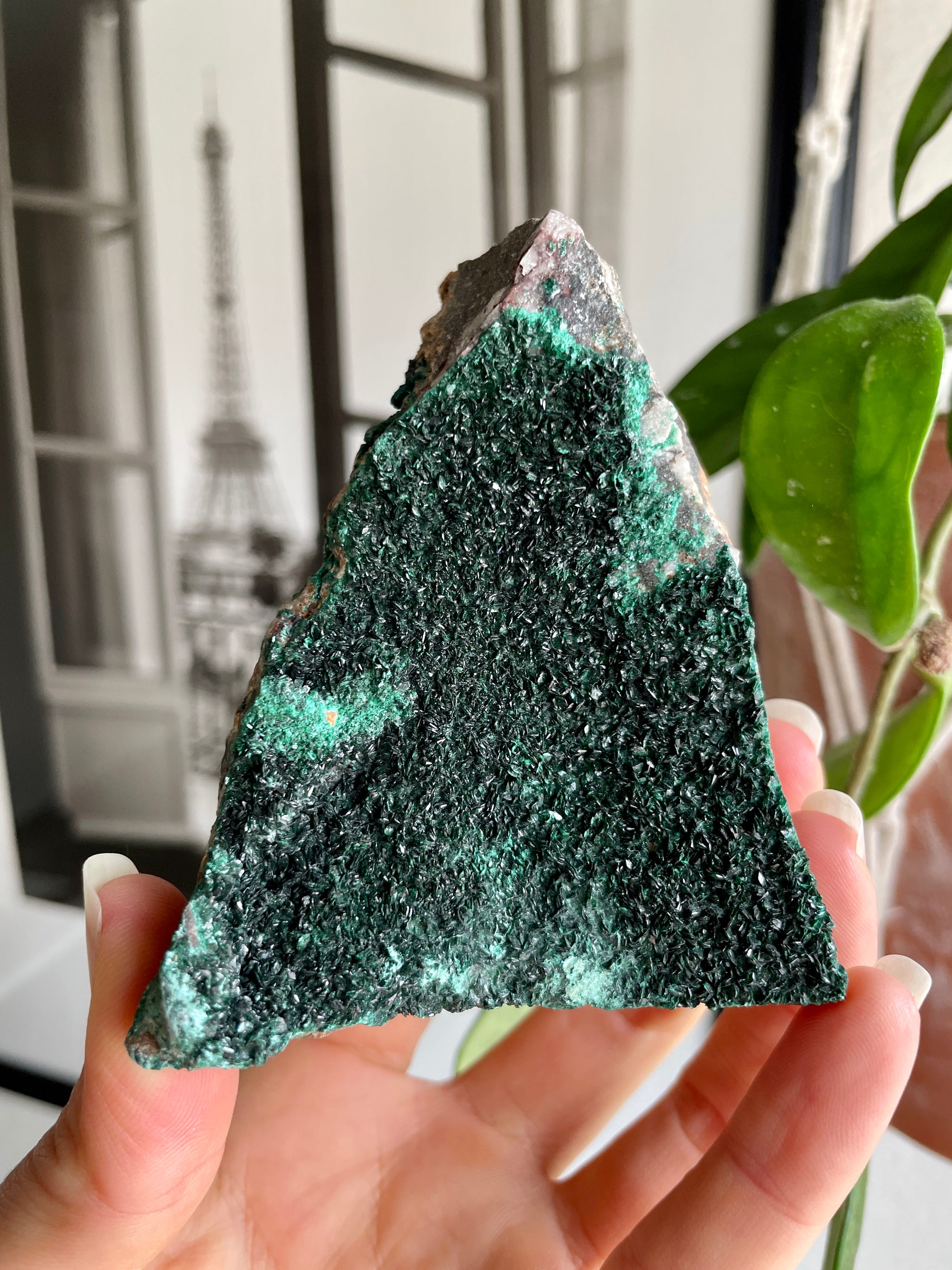 Sparkly Raw Malachite on Matrix