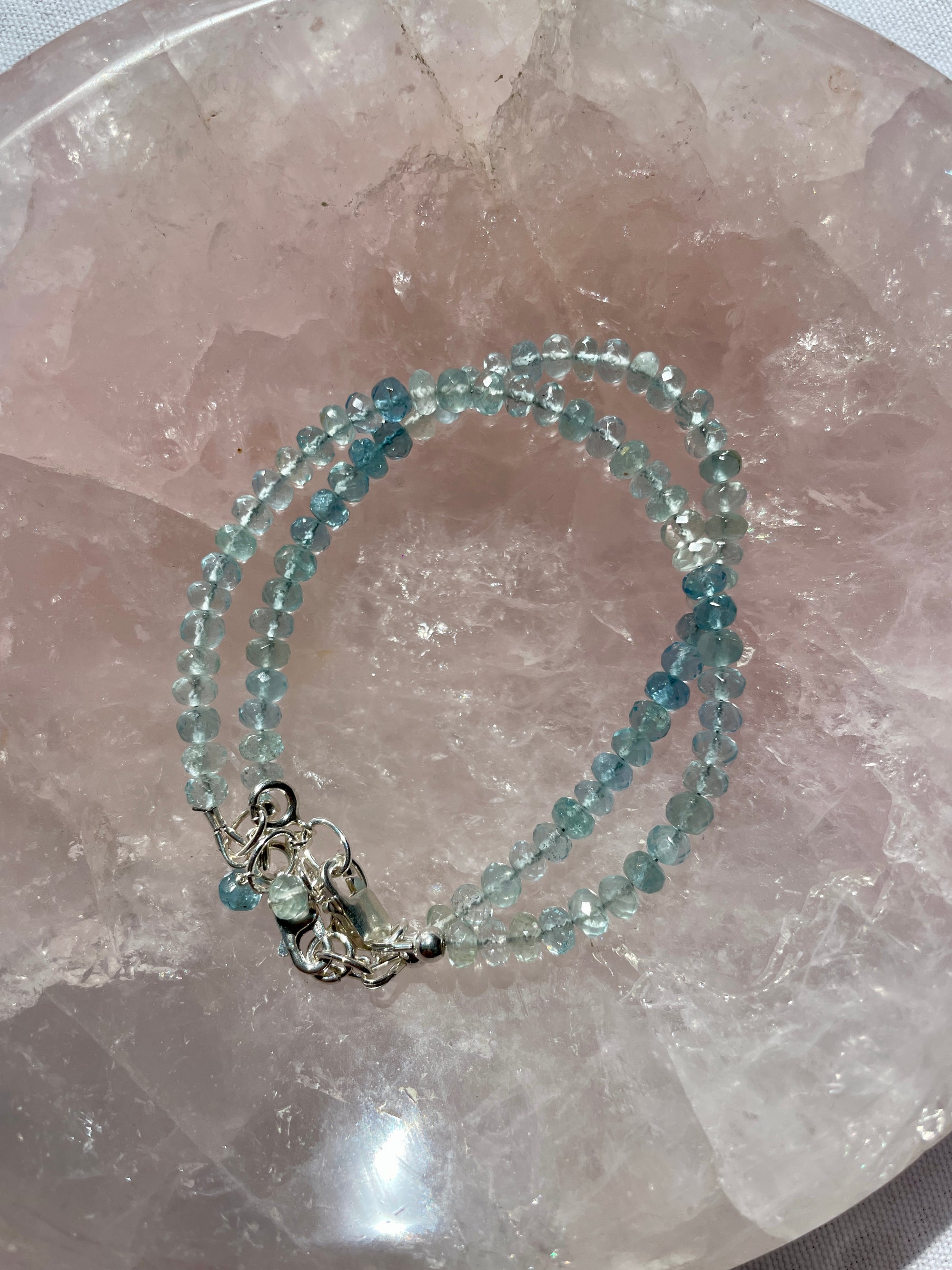 Light Blue Aquamarine Bracelet in Sterling Silver