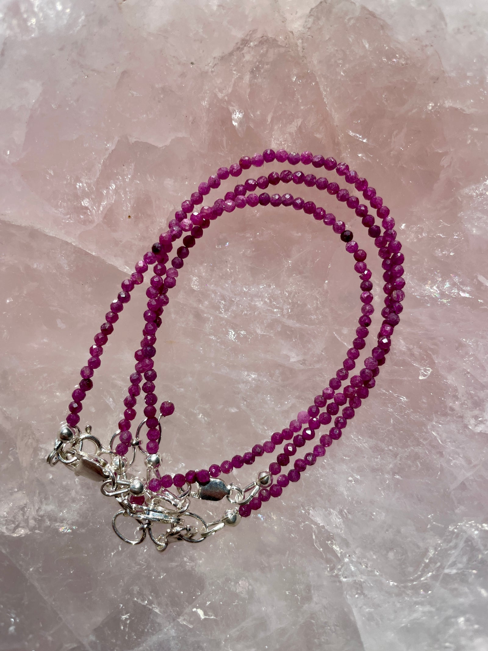 UV Reactive Ruby Bracelet in Sterling Silver