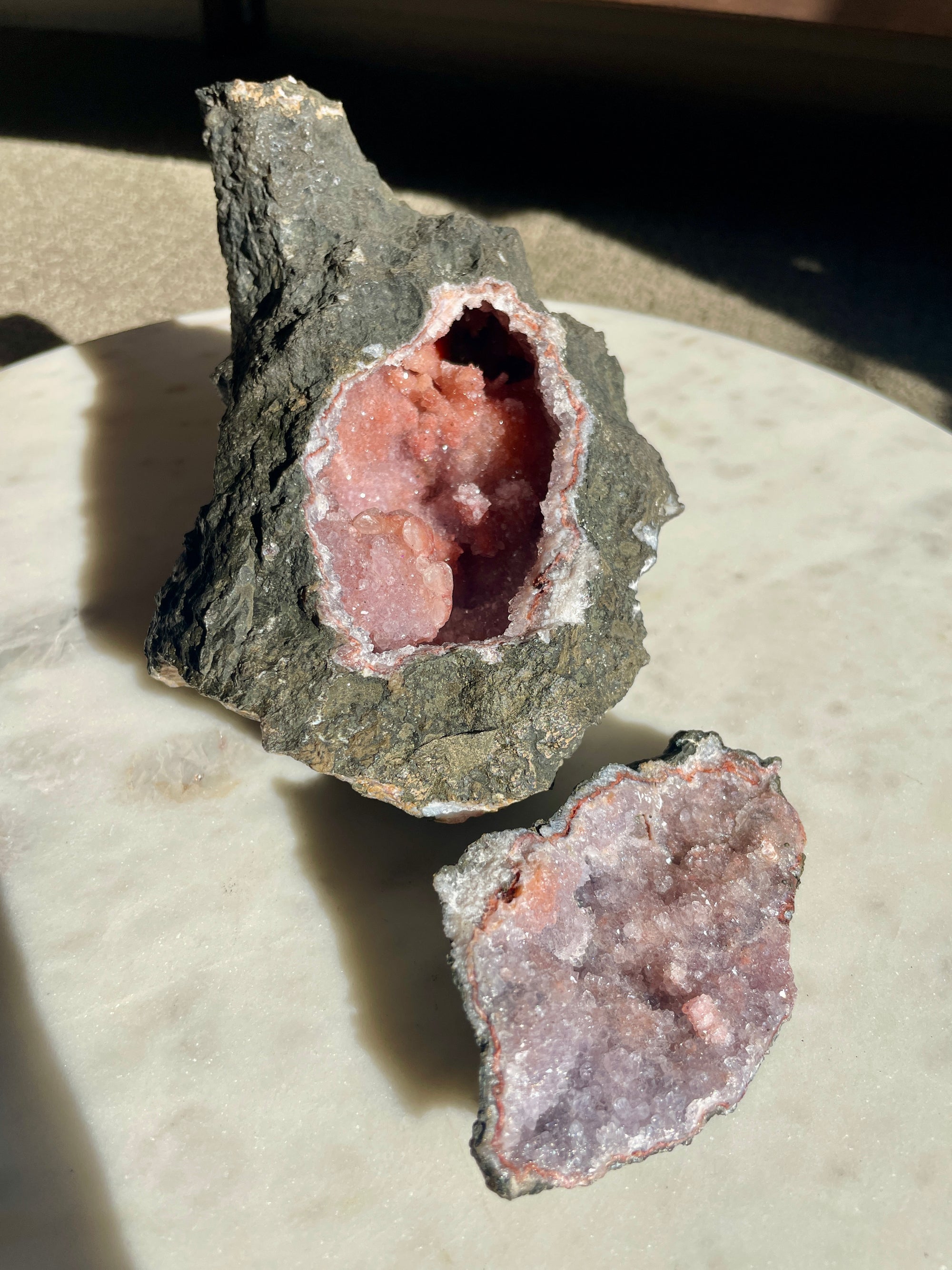 Moroccan Amethyst Geode Pair
