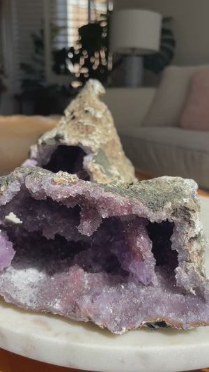 Moroccan Amethyst Geode Pair