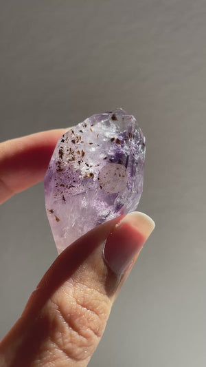 Amethyst with Hematite and Fluorite Freeform