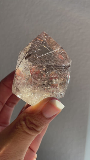 Silver Rutilated Smoky Quartz Tower