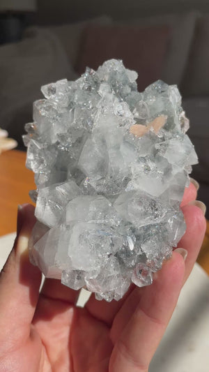 Apophyllite, Stilbite & Chalcedony Cluster