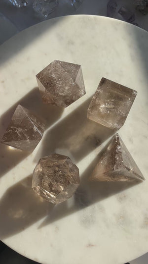 Smoky Quartz Sacred Geometry Platonic Solid Set