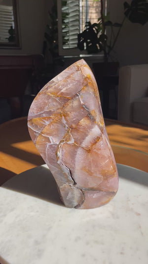 Golden Healer Rose Quartz Freeform