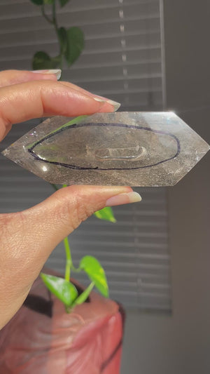 Smoky Quartz with Large Moving Enhydro and Sand