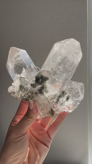 Italian Mont Blanc Smoky Quartz with Self Healing and Chlorite
