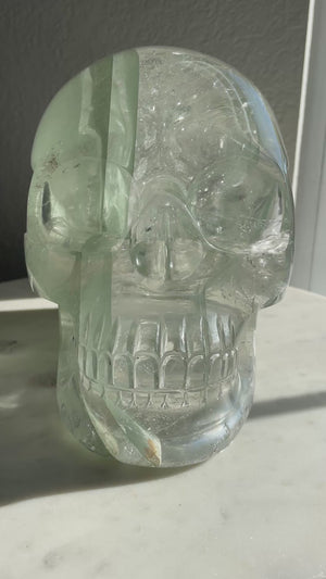 Human Size Himalayan Quartz Chlorite Phantom Skull