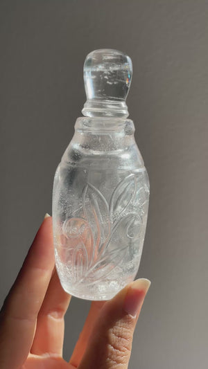 Hand-Carved Himalayan Quartz Bottle