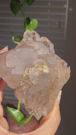 Unpolished Elestial Quartz in Custom Stand