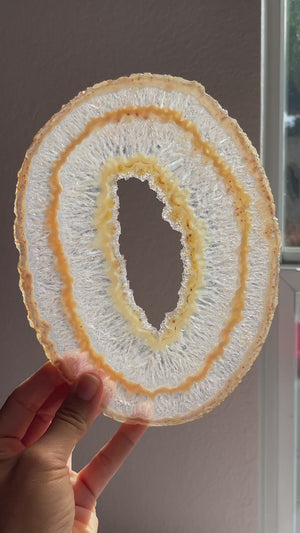Stunning Quartz & Agate Slice with Stand