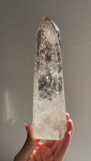 Smoky and Clear Brazilian Lemurian Tower
