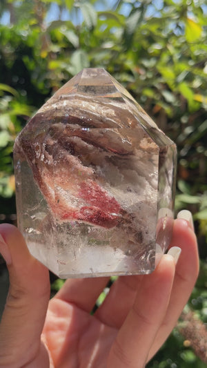 Colorful Included Quartz Tower~Partially Polished