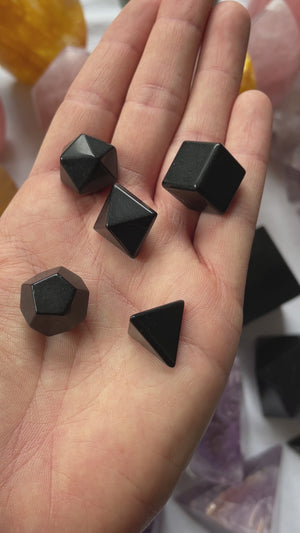 Mini Sacred Geometry Platonic Solid Set~You Pick From 5 Crystal Types