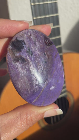 Chatoyant Charoite Palm Stone
