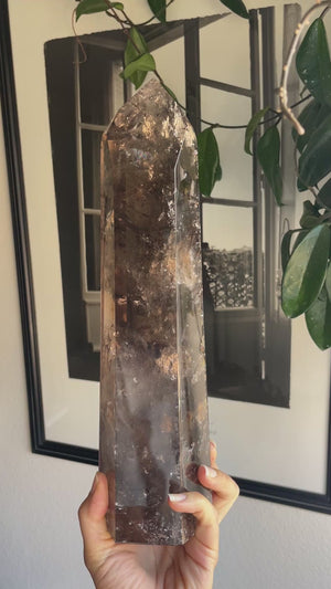 12" Tall Smoky Quartz Tower