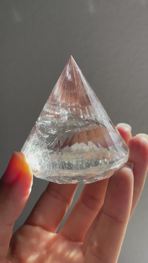 Faceted Himalayan Quartz Diamond Carving