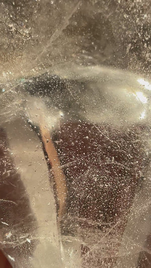 Himalayan Quartz Shell Carving with Micro Enhydros