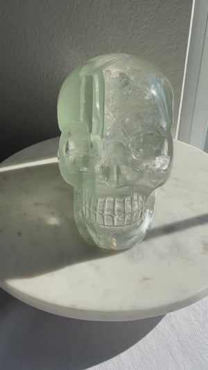 Human Size Himalayan Quartz Chlorite Phantom Skull