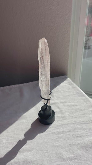 Pink Lemurian in Custom Stand
