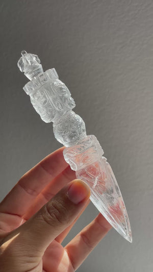 Himalayan Quartz Hand Carved Phurba Dagger